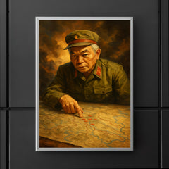 Vo Nguyen Giap at Dien Bien Phu map poster 5