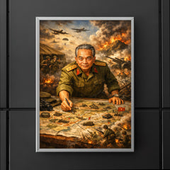 Vo Nguyen Giap at Dien Bien Phu map poster 5