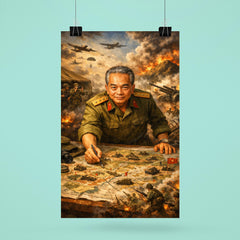 Vo Nguyen Giap at Dien Bien Phu map poster 6