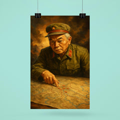 Vo Nguyen Giap at Dien Bien Phu map poster 6