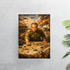 Vo Nguyen Giap at Dien Bien Phu map poster 7
