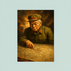 Vo Nguyen Giap at Dien Bien Phu map poster 8