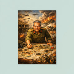 Vo Nguyen Giap at Dien Bien Phu map poster 8