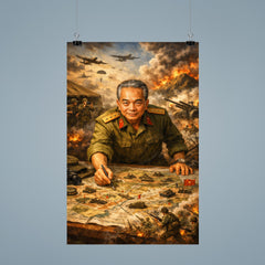 Vo Nguyen Giap at Dien Bien Phu map poster 9
