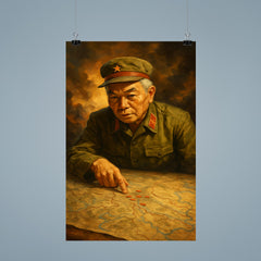 Vo Nguyen Giap at Dien Bien Phu map poster 9
