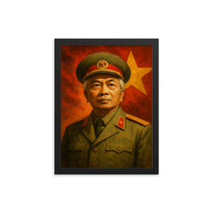 Vo Nguyen Giap framed print on a plain backdrop in size 12"x16".