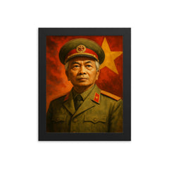Vo Nguyen Giap framed print on a plain backdrop in size 8"x10".