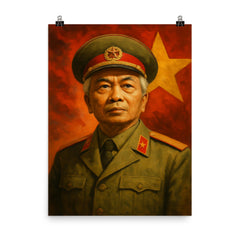 Vo Nguyen Giap poster on a plain backdrop in size 8"x10".