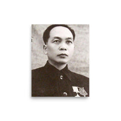 Vo Nguyen Giap poster on a plain backdrop in size 8"x10".