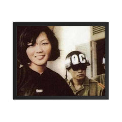 Vo Thi Thang Smiling After Sentencing by South Vietnamese Government, 1968 framed print on a plain backdrop in size 16"x20".