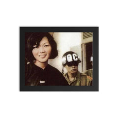 Vo Thi Thang Smiling After Sentencing by South Vietnamese Government, 1968 framed print on a plain backdrop in size 8"x10".