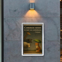 voltaire quote common sense animal shelter rain inspiring poster 2