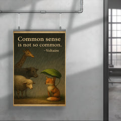 voltaire quote common sense animal shelter rain inspiring poster 4
