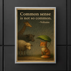 voltaire quote common sense animal shelter rain inspiring poster 5