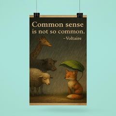 voltaire quote common sense animal shelter rain inspiring poster 6