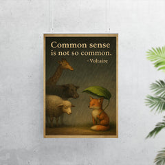 voltaire quote common sense animal shelter rain inspiring poster 7