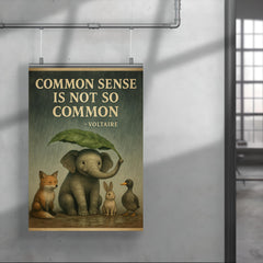 Voltaire quote common sense animal shelter rain inspiring poster poster 4