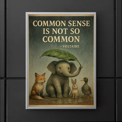 Voltaire quote common sense animal shelter rain inspiring poster poster 5