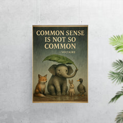 Voltaire quote common sense animal shelter rain inspiring poster poster 7