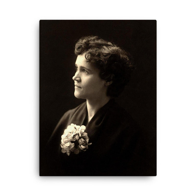 Voltairine de Cleyre canvas print on a plain backdrop in size 18