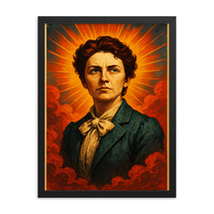 Voltairine de Cleyre framed print on a plain backdrop in size 18"x24".