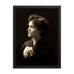 Voltairine de Cleyre framed print on a plain backdrop in size 18"x24".