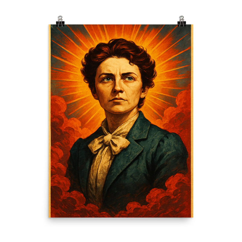 Voltairine de Cleyre poster on a plain backdrop in size 8