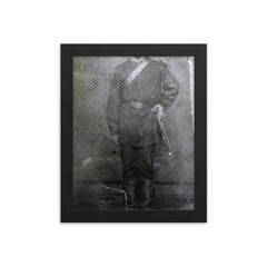 Volunteer Soldier in the Paraguayan War, Brazil, ca 1868 framed print on a plain backdrop in size 8"x10".