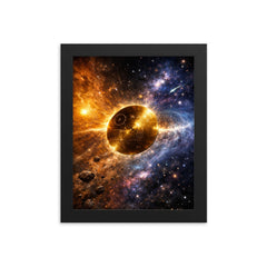 Voyager Golden Record drifting past heliopause framed print on a plain backdrop in size 8"x10".