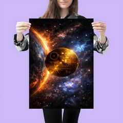 Voyager Golden Record drifting past heliopause glow poster 3