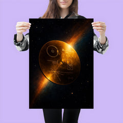 Voyager Golden Record drifting past heliopause glow poster 3