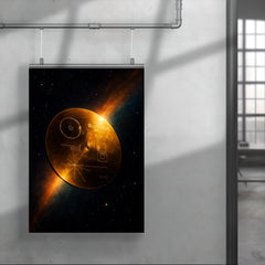 Voyager Golden Record drifting past heliopause glow poster 4
