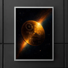 Voyager Golden Record drifting past heliopause glow poster 5