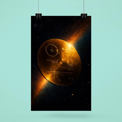 Voyager Golden Record drifting past heliopause glow poster 6