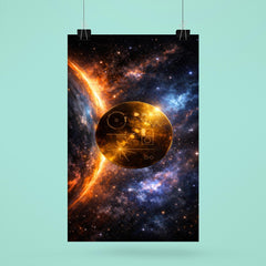 Voyager Golden Record drifting past heliopause glow poster 6