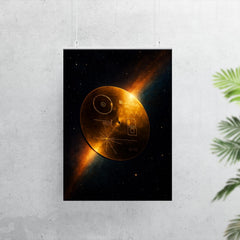 Voyager Golden Record drifting past heliopause glow poster 7