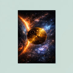 Voyager Golden Record drifting past heliopause glow poster 8