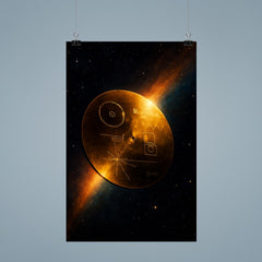 Voyager Golden Record drifting past heliopause glow poster 9