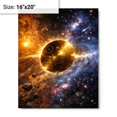 Voyager Golden Record drifting past heliopause metal print on a plain backdrop in size 16"x20".