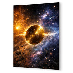 Voyager Golden Record drifting past heliopause metal print mockup
