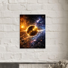 Voyager Golden Record drifting past heliopause metal print mockup