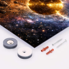 Voyager Golden Record drifting past heliopause metal print mockup