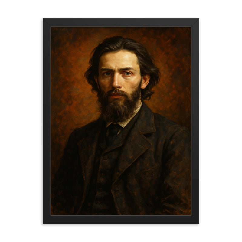 Vsevolod Garshin framed print on a plain backdrop in size 18