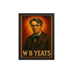 W B Yeats framed print on a plain backdrop in size 12"x16".
