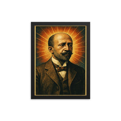 W E B Du Bois framed print on a plain backdrop in size 12"x16".