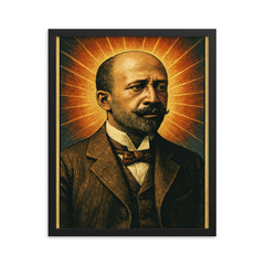 W E B Du Bois framed print on a plain backdrop in size 16"x20".