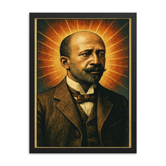 W E B Du Bois framed print on a plain backdrop in size 18"x24".
