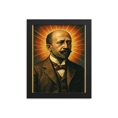 W E B Du Bois framed print on a plain backdrop in size 8"x10".