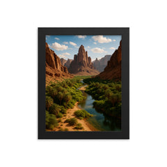 Wadi Al Disah Saudi Arabia framed print on a plain backdrop in size 8"x10".