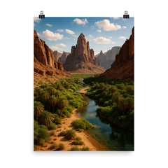 Wadi Al Disah Saudi Arabia poster on a plain backdrop in size 8"x10".